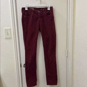AG Adriano Goldschmied Women's Dark Red Straight Leg Jeans